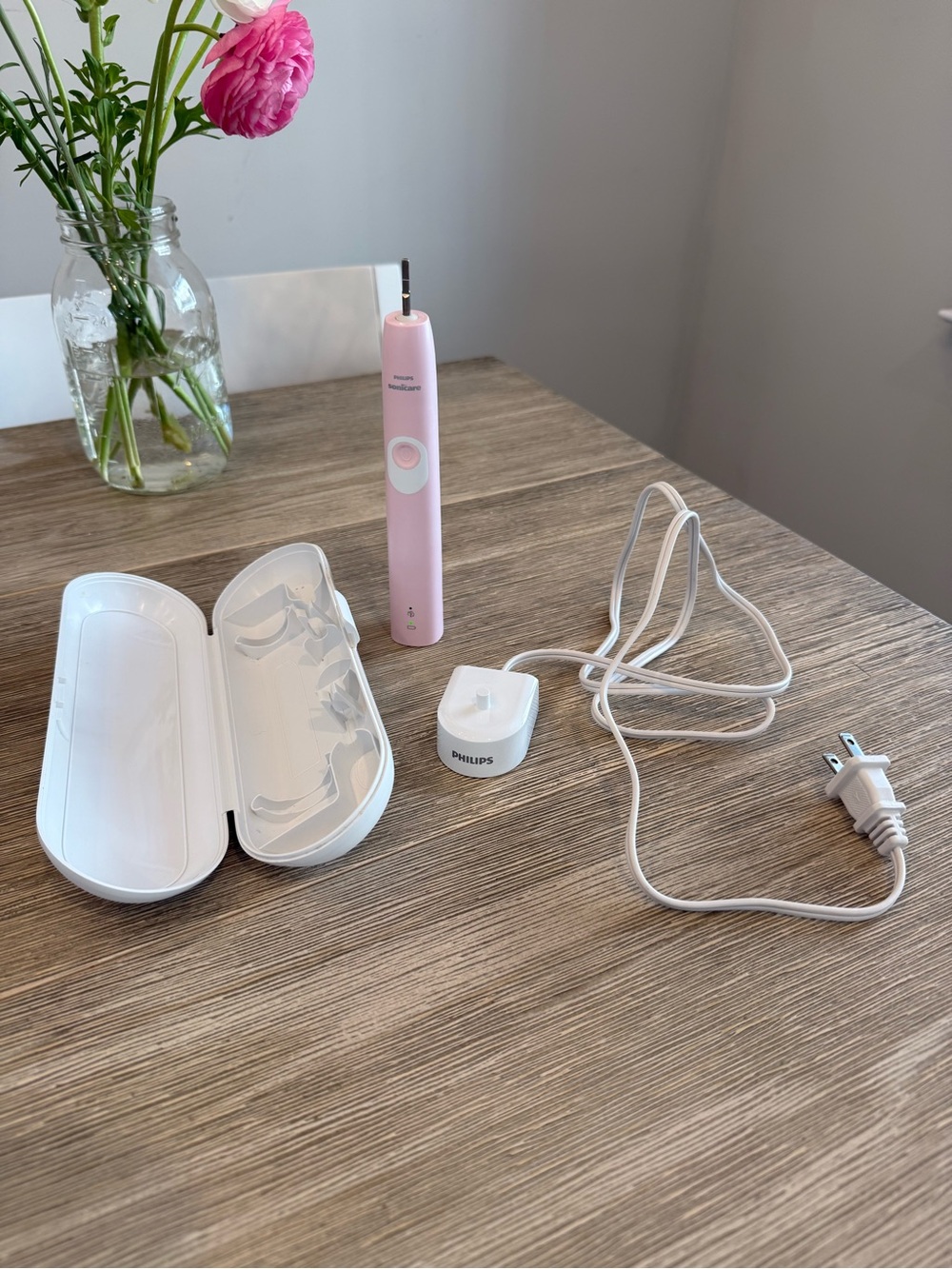 Philips Sonicare Pink Electric Toothbrush with Charging Base and Travel Case